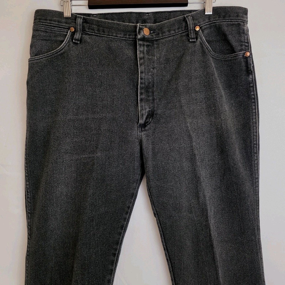 VTG USA Made Mens Wrangler Cotton Poly Blend 947 Stretch Black Jeans 40x32 38x30